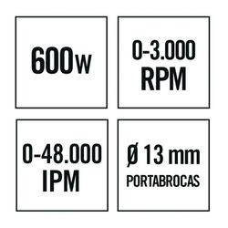 Taladro eléctrico RATIO TR600NM.