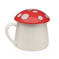 Taza Con Tapa Seta Roja