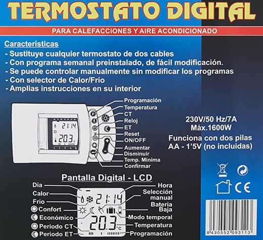Termostato Digital Programable