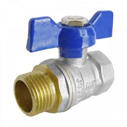 Valvula Esfera Mando Azul 1/2" M-H