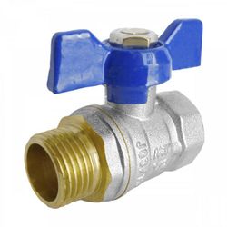 Valvula Esfera Mando Azul 1/2" M-H