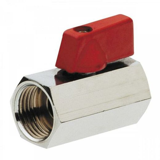 Valvula Esfera Mini Mando Rojo 1/2" H-H