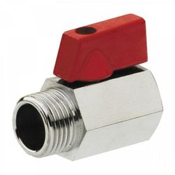 Valvula Esfera Mini Mando Rojo 1/2" M-H