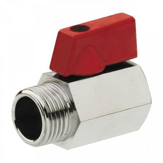 Valvula Esfera Mini Mando Rojo 1/2" M-H