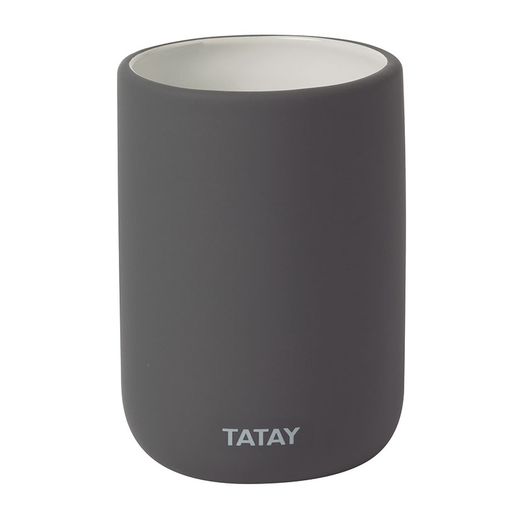 Vaso Baño Portacepillos Modelo Soft Color Gris Antracita Tatay