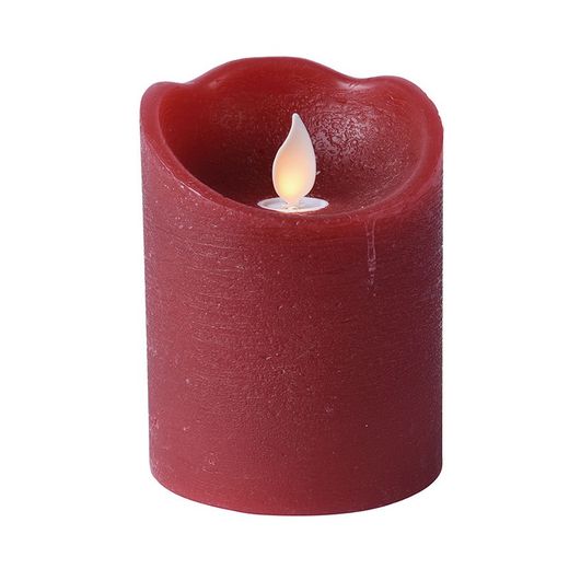 Vela Roja Led Luz Blanca 7,5X10 Cm.