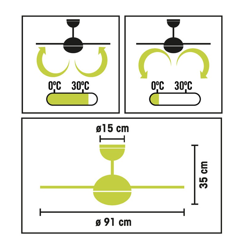 ventilador de techo silencioso con luz vtr 4500 habitex